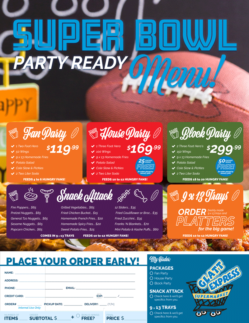 Super Bowl Kosher Catering Glatt Express Teaneck, NJ