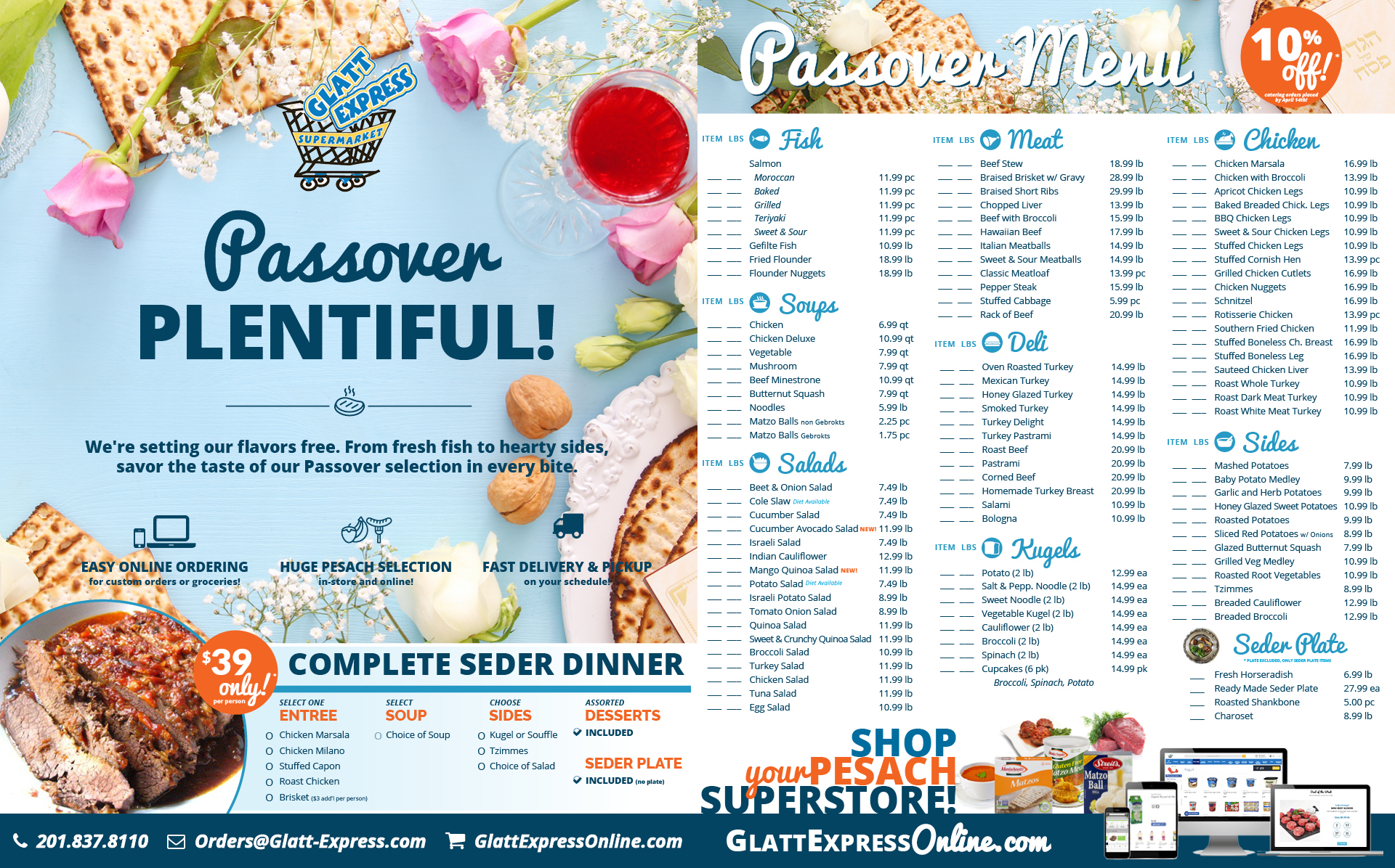 Pesach Specials and Passover Catering Kosher Groceries, Recipes